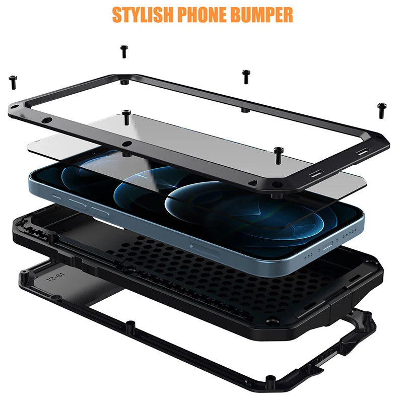 Waterproof Heavy Duty Metal Case For iPhone
