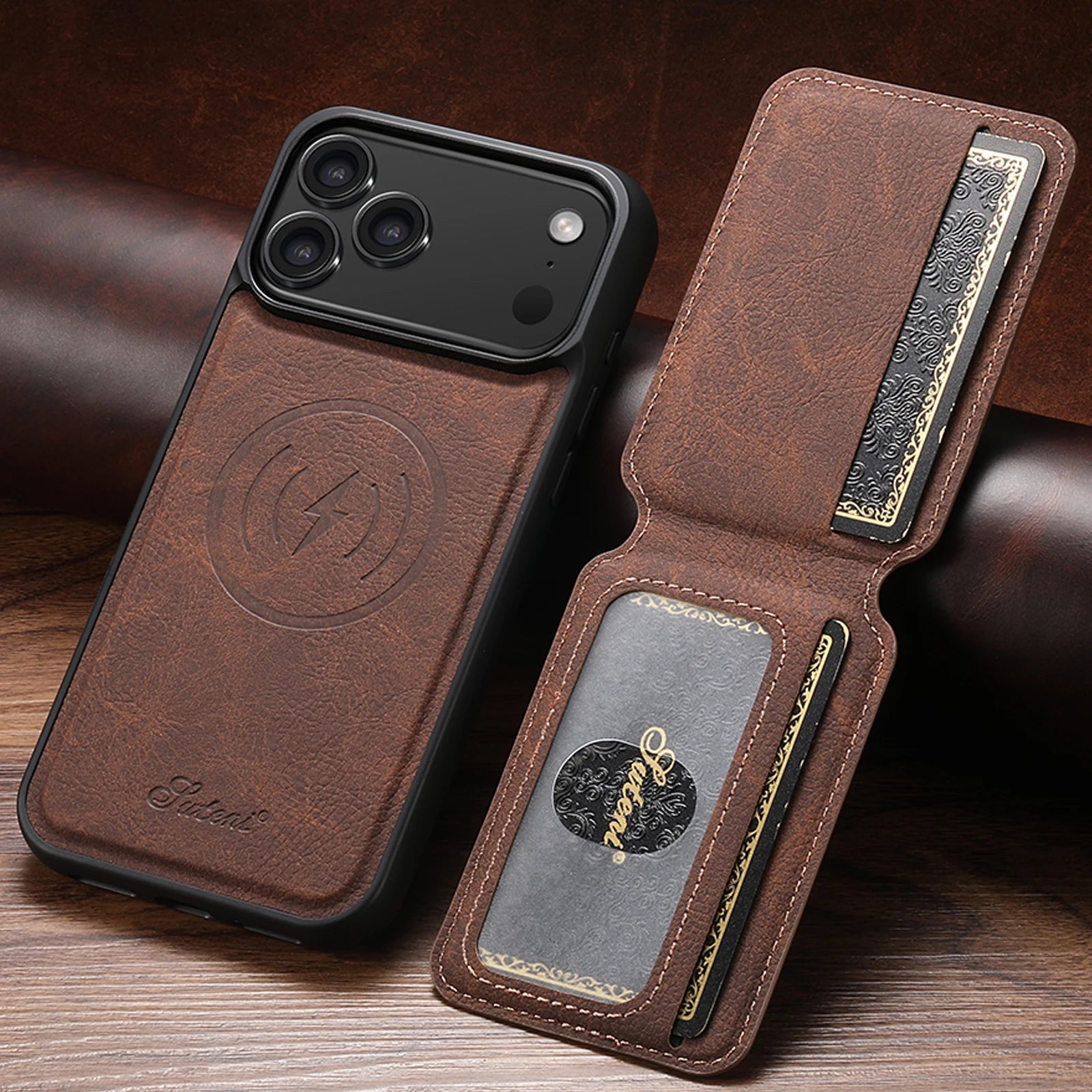 Wireless Charging leather Phone Case