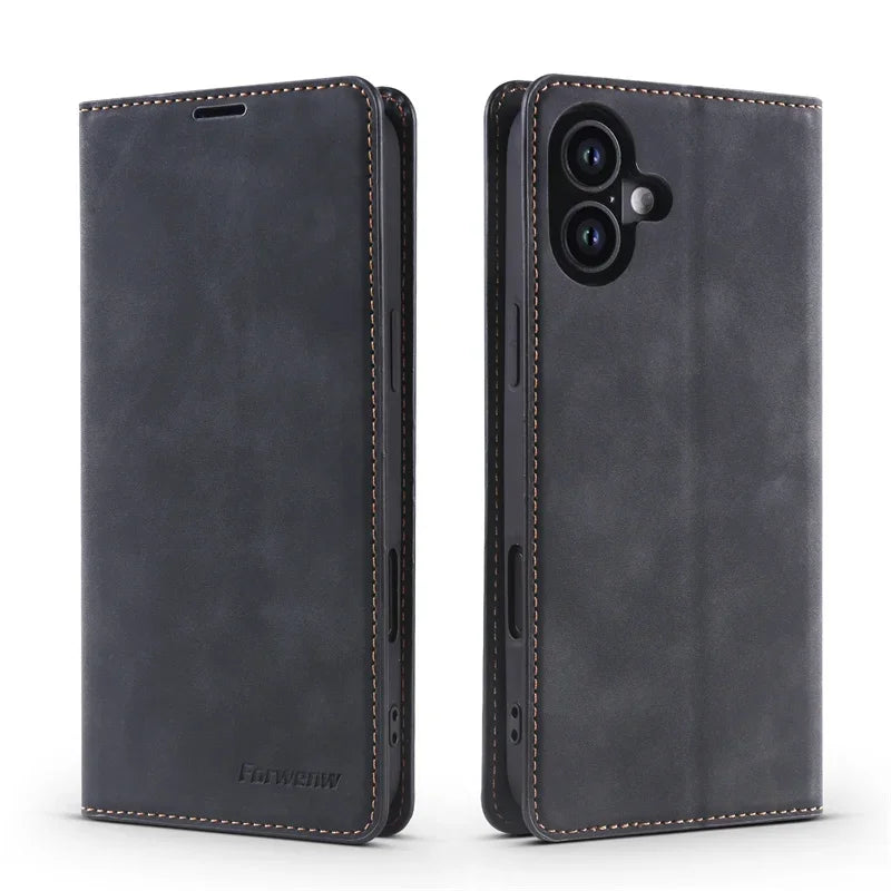 Retro Magnetic Flip Leather Case for iPhones