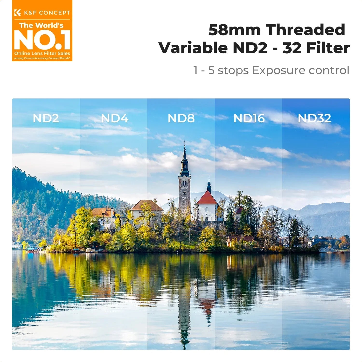 K&F CONCEPT 58mm Variable ND2-32 or CPL Polarizer Filter for iPhone 17 Pro