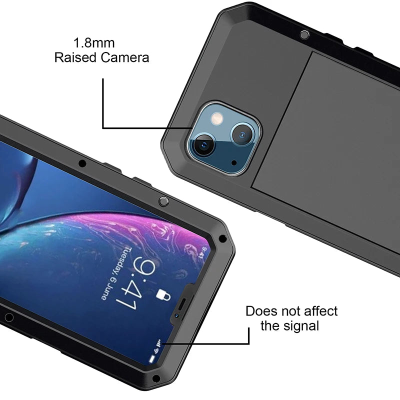 Waterproof Heavy Duty Metal Case For iPhone