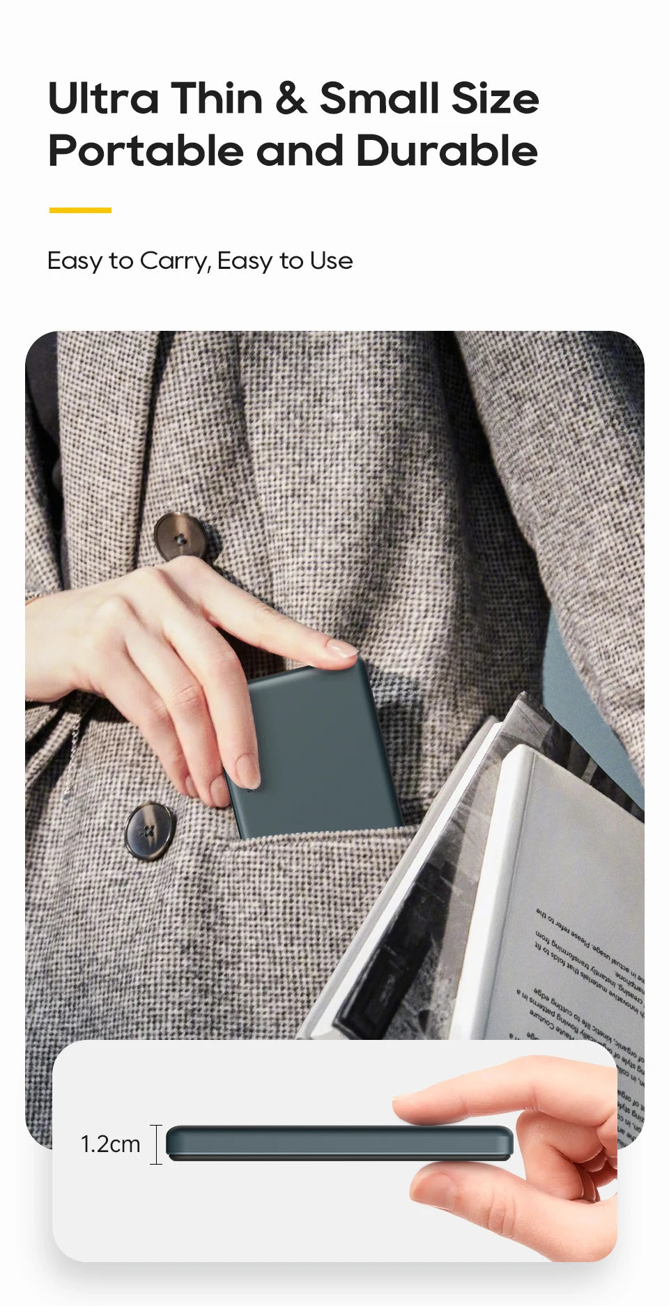 Power Bank 10000mAh Mini Magnetic powebank