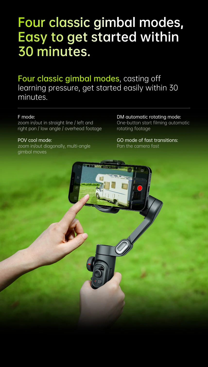 Handheld Gimbal Stabilizer SmartXE for iPhone Android AI Face