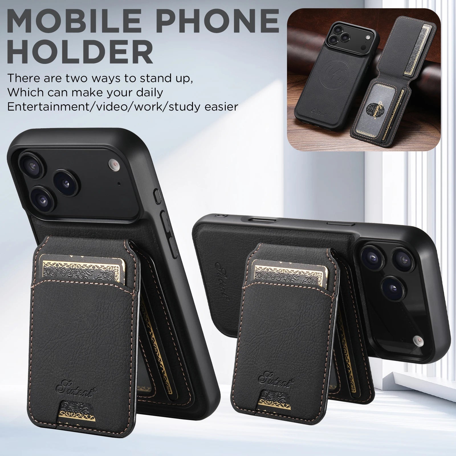 Wireless Charging leather Phone Case