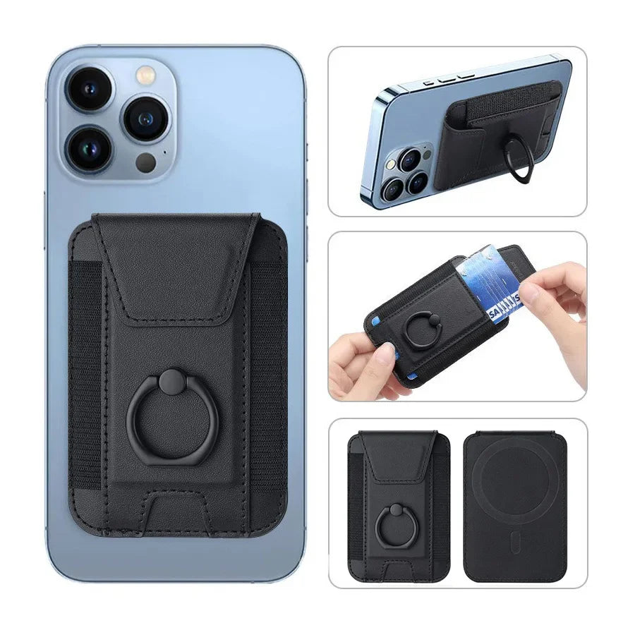 Magnetic IPhone leather Card Holder