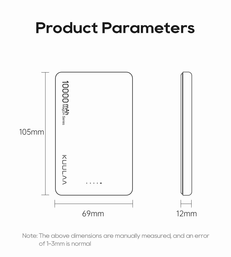 Power Bank 10000mAh Mini Magnetic powebank