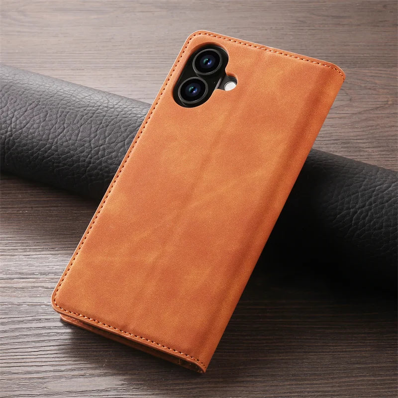 Retro Magnetic Flip Leather Case for iPhones