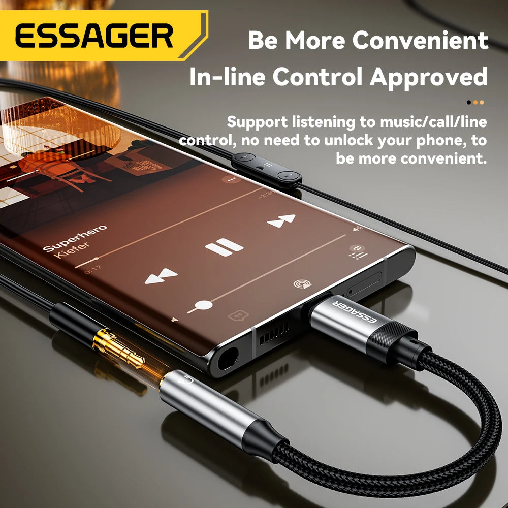 3.5mm jack Audio Adapter Headphone Aux Cable Type C and  iphone