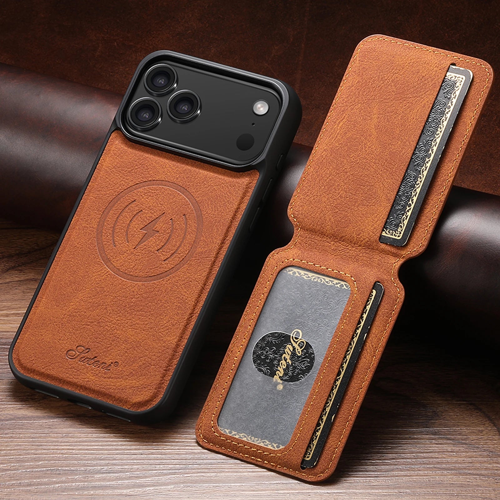 Wireless Charging leather Phone Case