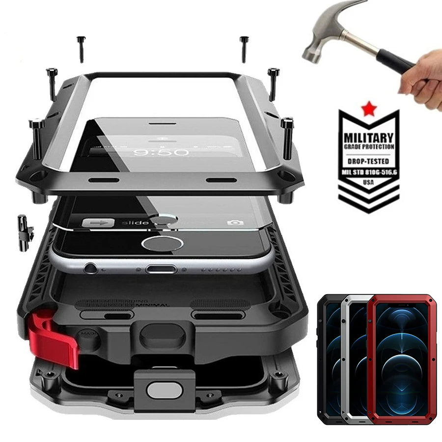 Waterproof Heavy Duty Metal Case For iPhone