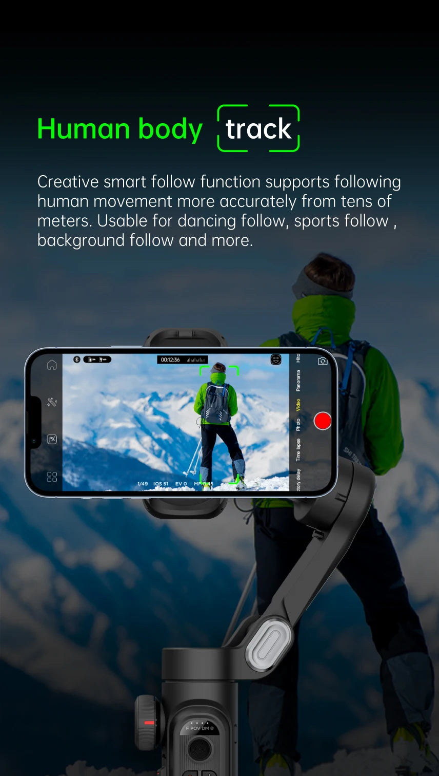 Handheld Gimbal Stabilizer SmartXE for iPhone Android AI Face