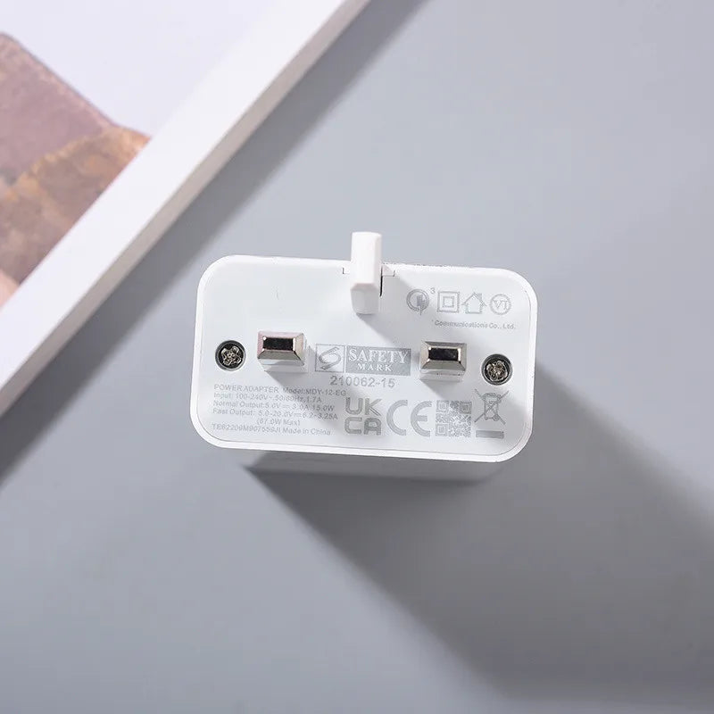 Fast Charger UK Plug Turbo Charge Adapter  Usb Type C Cable