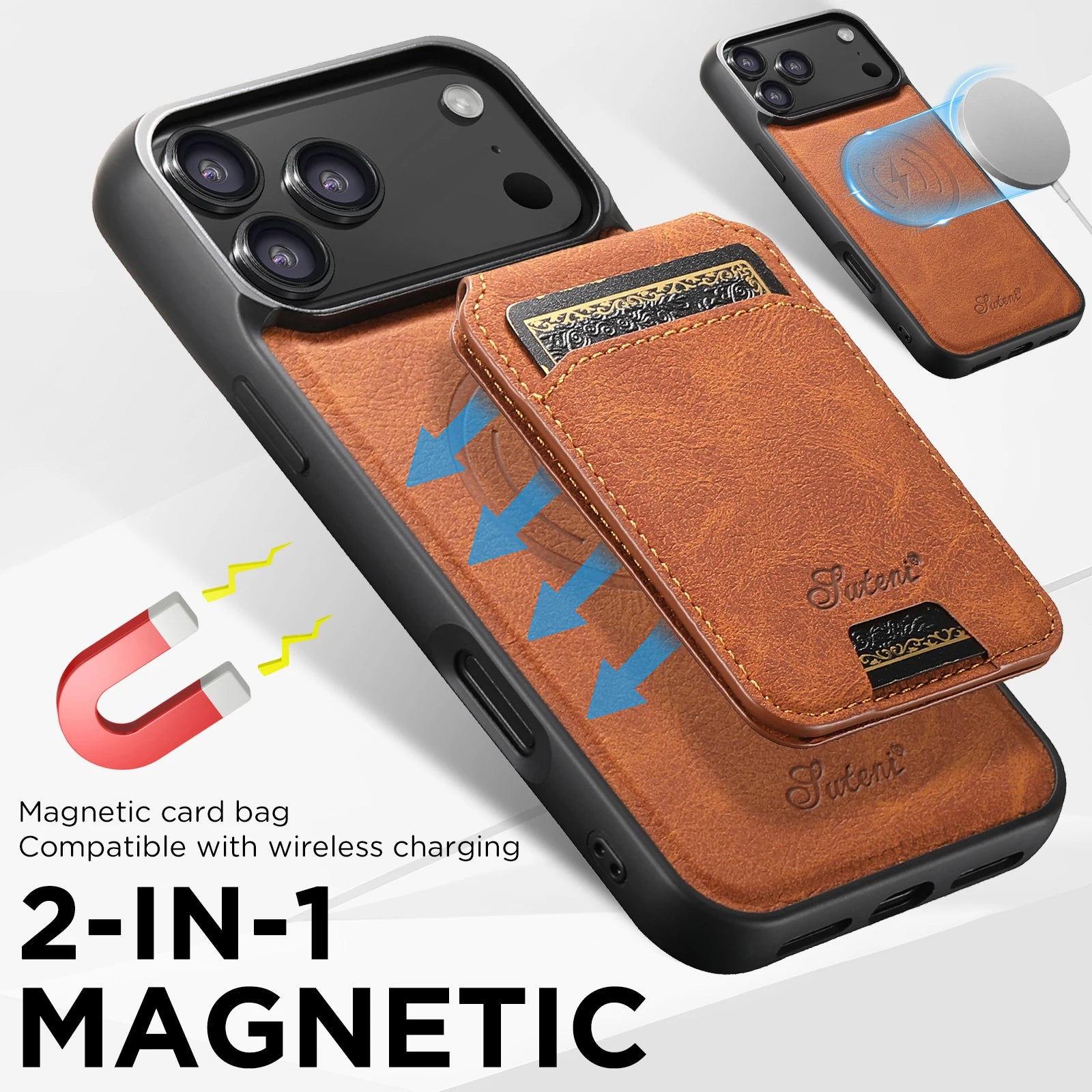 Wireless Charging leather Phone Case