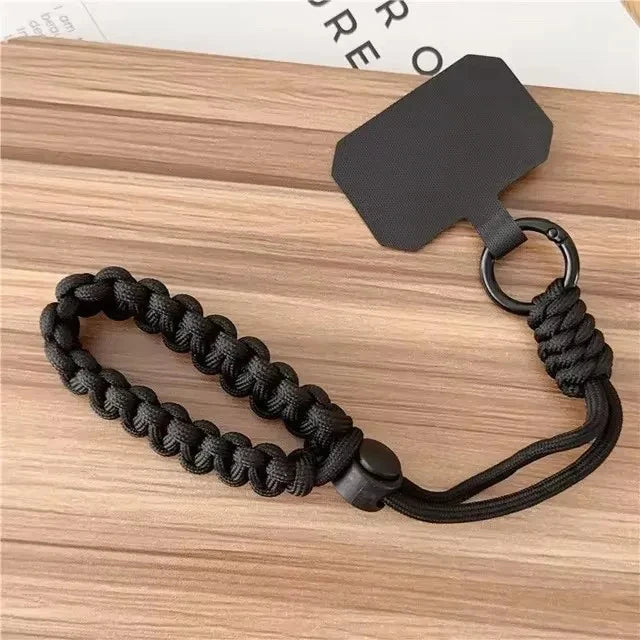 Handwoven adjustable mobile phone lanyard