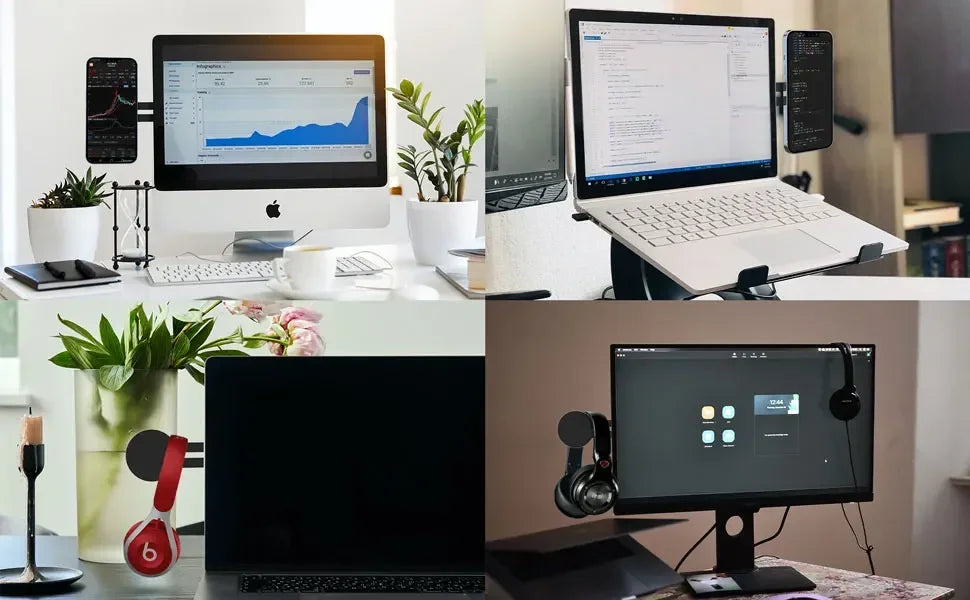 Magnetic Laptop Phone Holder Computer Monitor Side