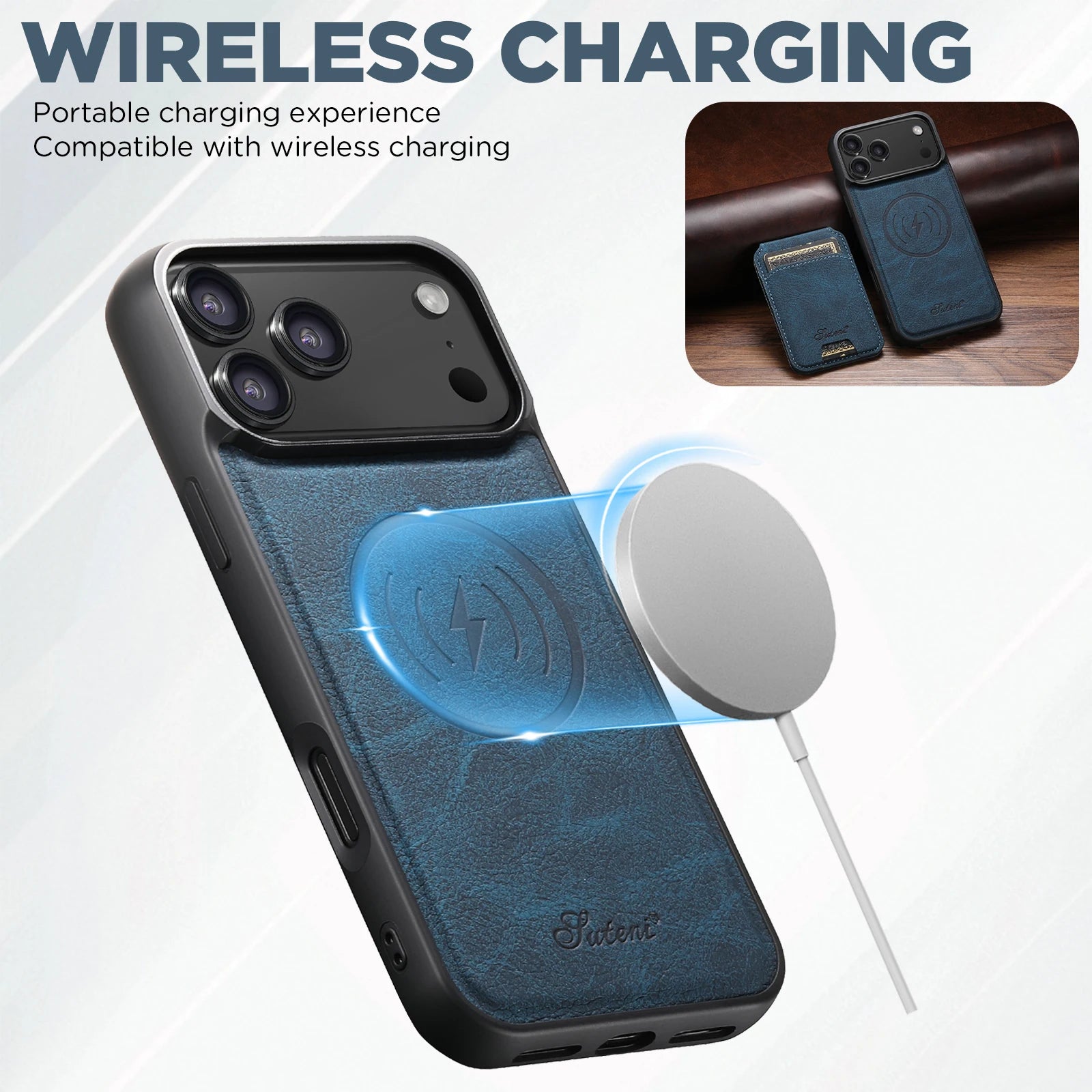 Wireless Charging leather Phone Case