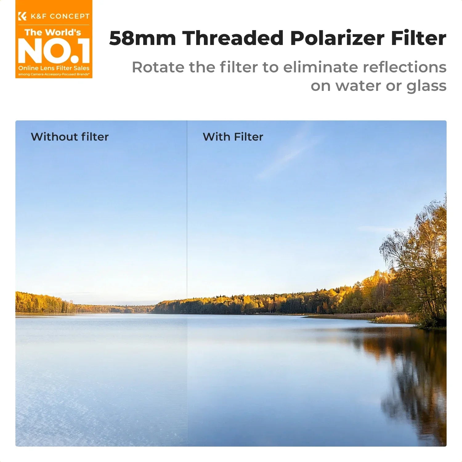 K&F CONCEPT 58mm Variable ND2-32 or CPL Polarizer Filter for iPhone 17 Pro