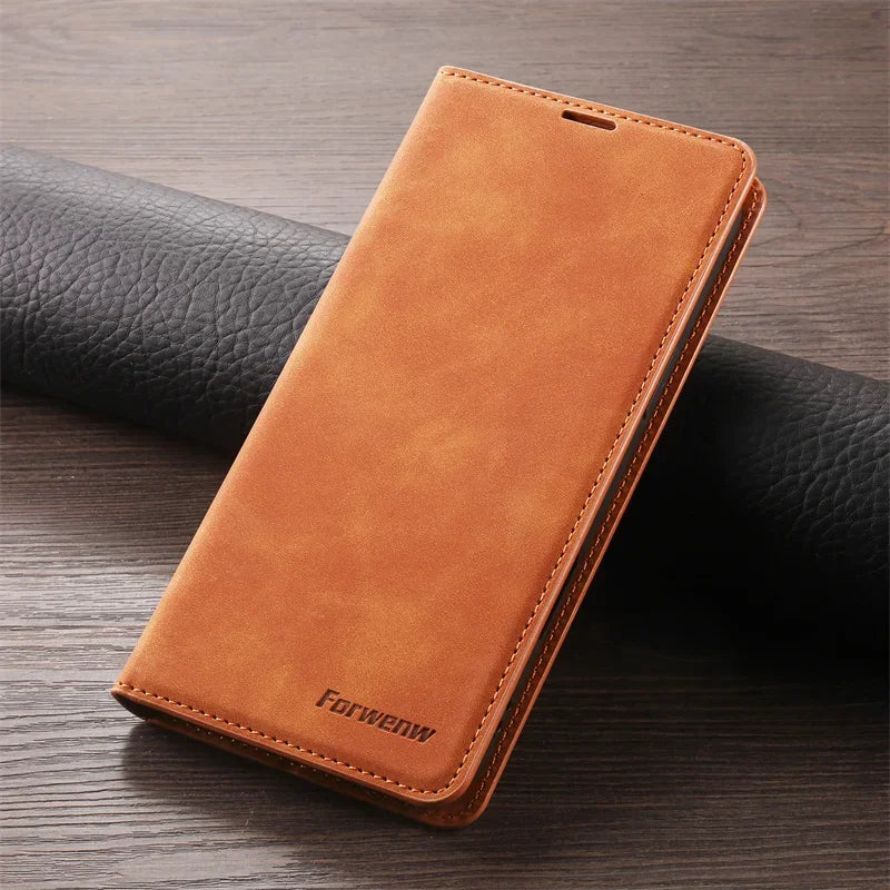 Retro Magnetic Flip Leather Case for iPhones