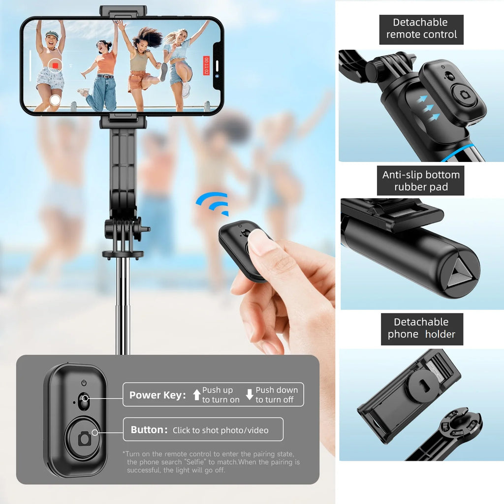 Wireless Selfie Stick Tripod Stand with Bluetooth Remote