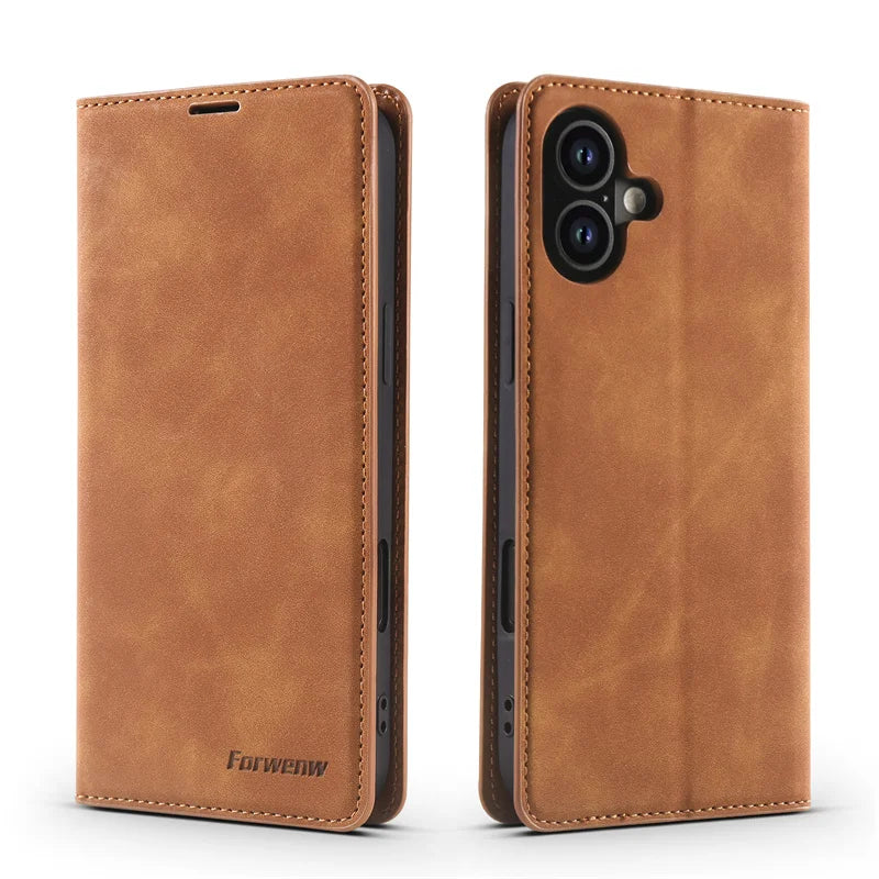 Retro Magnetic Flip Leather Case for iPhones