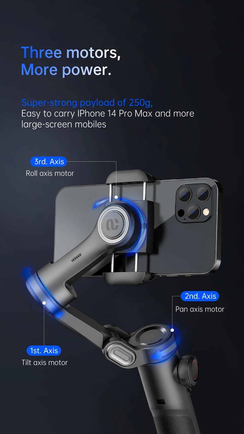 Handheld Gimbal Stabilizer SmartXE for iPhone Android AI Face