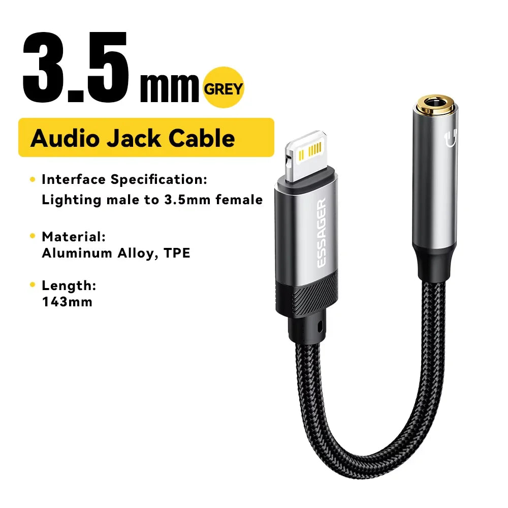 3.5mm jack Audio Adapter Headphone Aux Cable Type C and  iphone