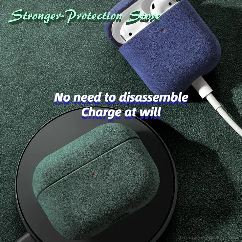 Italian Suede Leather Case For Airpods