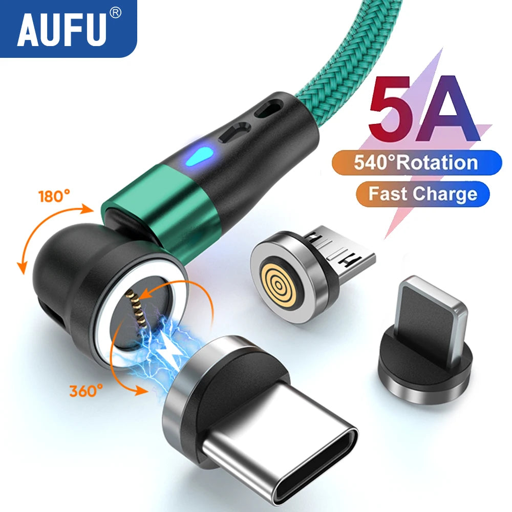 magnetic rotating phone cable
