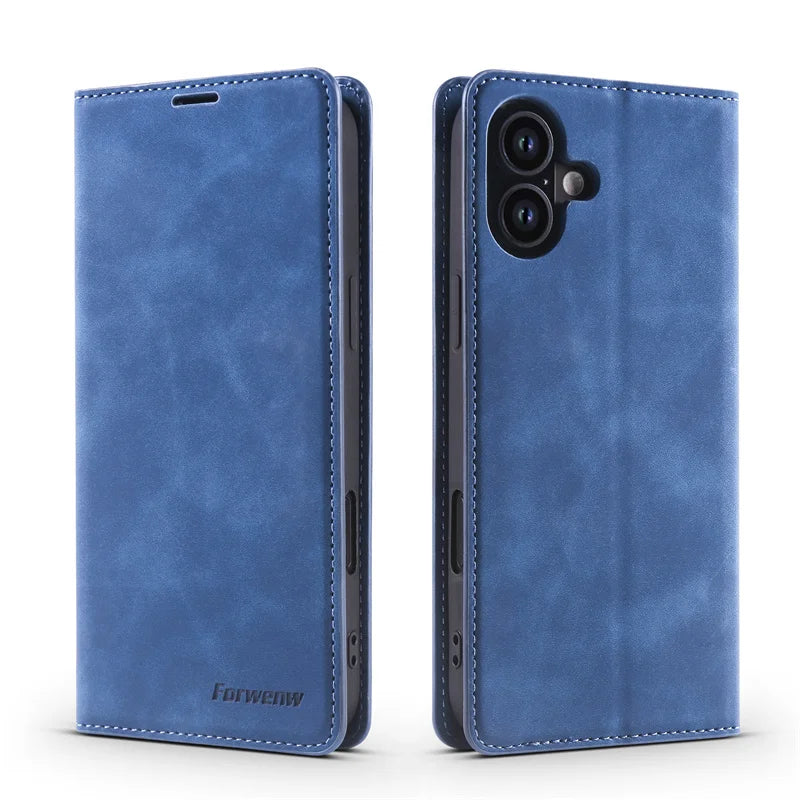 Retro Magnetic Flip Leather Case for iPhones