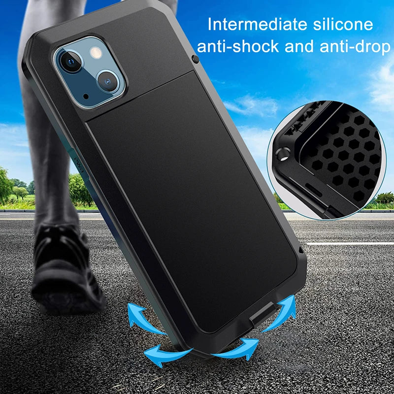 Waterproof Heavy Duty Metal Case For iPhone