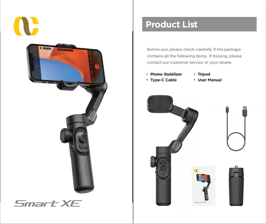 Handheld Gimbal Stabilizer SmartXE for iPhone Android AI Face