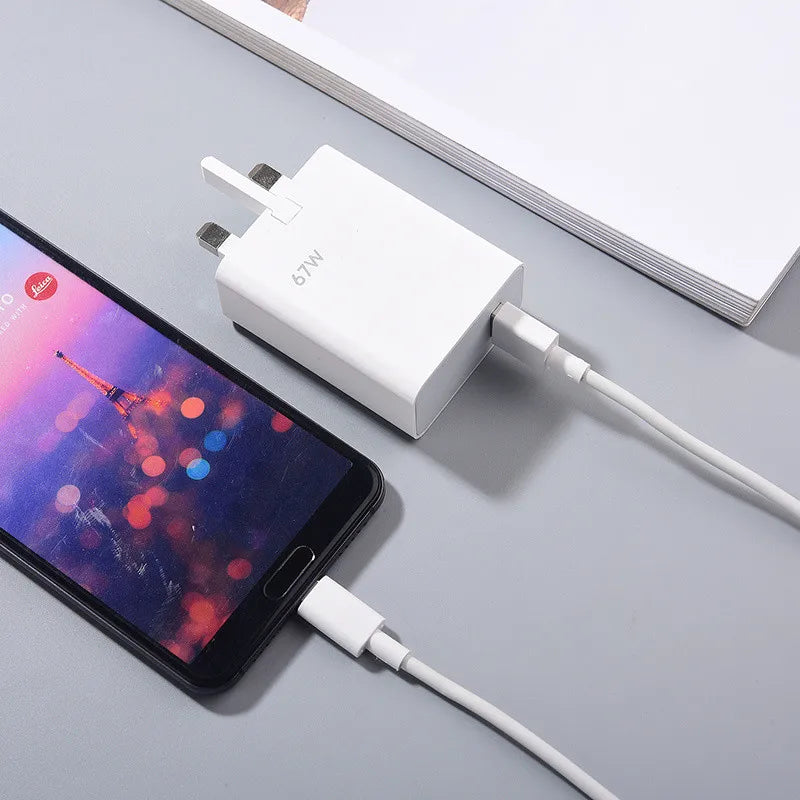 Fast Charger UK Plug Turbo Charge Adapter  Usb Type C Cable