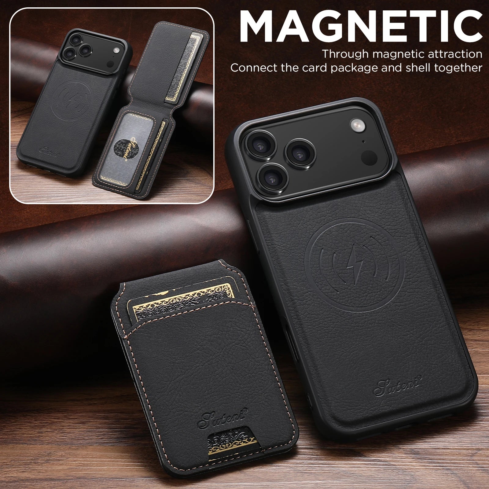 Wireless Charging leather Phone Case