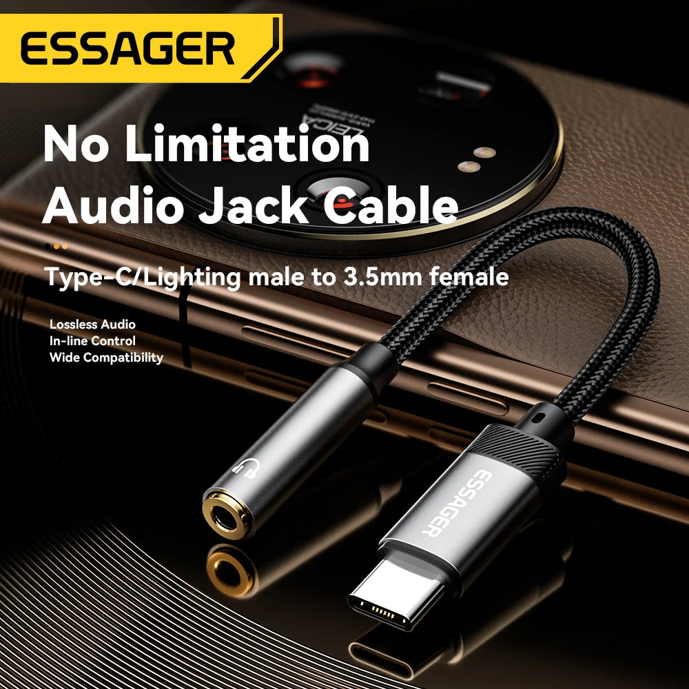 3.5mm jack Audio Adapter Headphone Aux Cable Type C and  iphone
