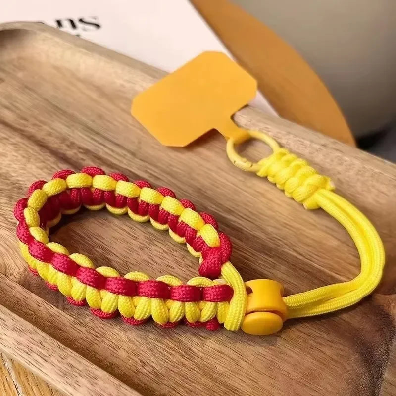 Handwoven adjustable mobile phone lanyard